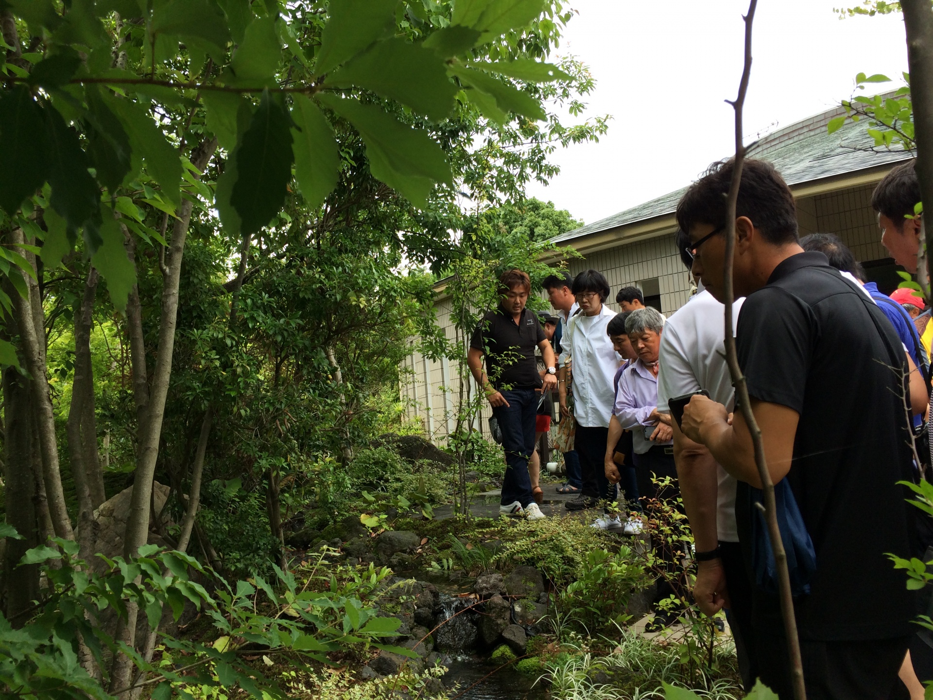 <p>庭に作る水の流れの作り方について説明</p>