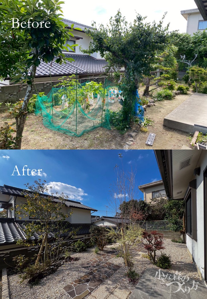 工事後の出来はご満足いただけました？<p>とてもステキなお庭にしていただいて、庭を眺めるのが楽しみになりました。</p>